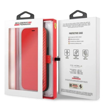 Чохол для телефону Ferrari iPhone 13 mini 5.4" red/red book On Track Carbon Stripe