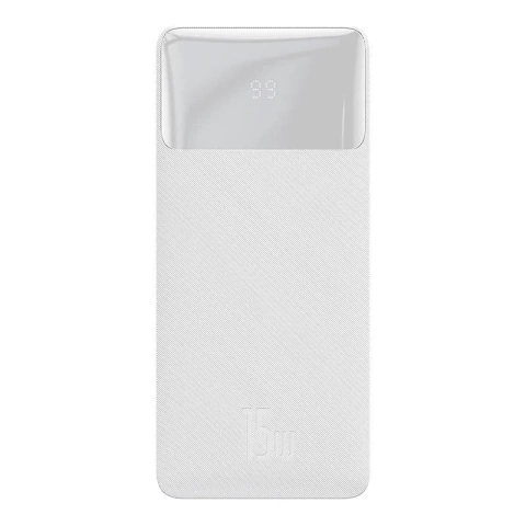 Baseus Bipow 20000mAh Powerbank, 2xUSB, USB-C, 15W (white)