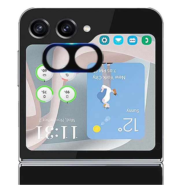 Захисне скло для камери Samsung Galaxy Z Flip 5, Lens Full Camera Glass накладка, чорне