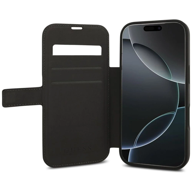 Etui Guess Book 4G Metal Logo do iPhone 17 Pro Black