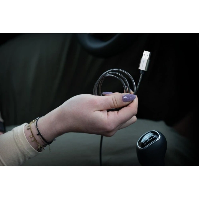 USB-A-auf-USB-C-Kabel 12 W 1 m Forcell Steel QC 3.0 CarPlay/Android Auto