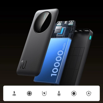 Powerbanka Joyroom 10000mAh 12W 3 USB porty s rýchlym nabíjaním, čierna