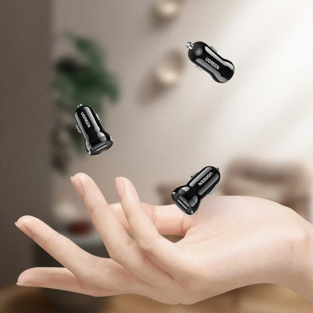 Autonabíjačka UGREEN 2x USB 24W 4,8 A (2x 2,4 A) čierna (50875)