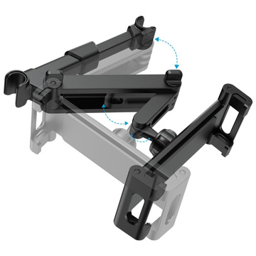 Stretchable Headrest Car Mount na hlavovou opěrku pro telefon / tablet Černá