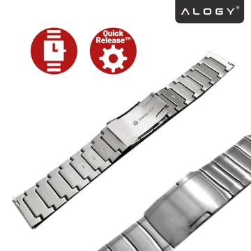 Einfaches Stahlarmband Alogieband Edelstahl für Smartwatch 20mm Silber