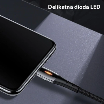 USAMS Geflochtenes Kabel U-Tone microUSB 1,2 m Abschaltung 2A Schnellladung schwarz