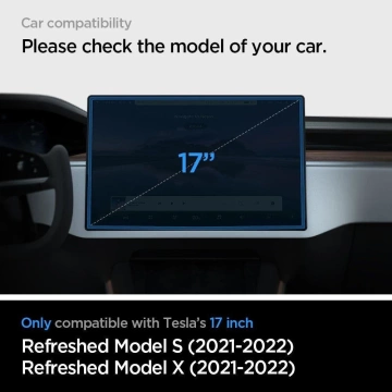 Tvrzené sklo Spigen Glas.tr "EZ FIT" Tesla Model X 2022 / Model S 2021 černé