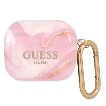 Guess GUA3UNMP AirPods 3 kryt różowy/pink Marble Collection