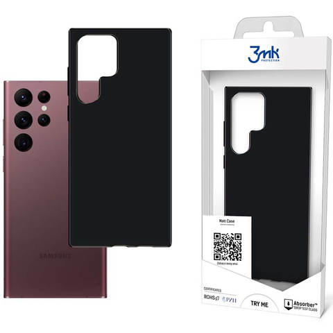 Resistant Case 3mk Matt Case for Samsung Galaxy S22 Ultra Black