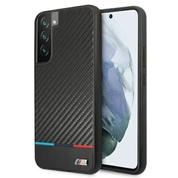 Pevné puzdro Etui BMW BMHCS22MPUCARTCBK do Galaxy S22 S906 M Collection Triangles black/czarny