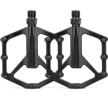 Platform bicycle pedals for MTB bicycles, aluminum 9/16" Black aluminum set [2 pcs.]