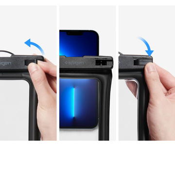 Univerzální vodotěsné pouzdro na telefon Spigen A610 IPX8 pro až 6,9 palce černé