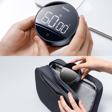 Kitchen timer Baseus Heyo Pro Dark digital rotary timer Gray