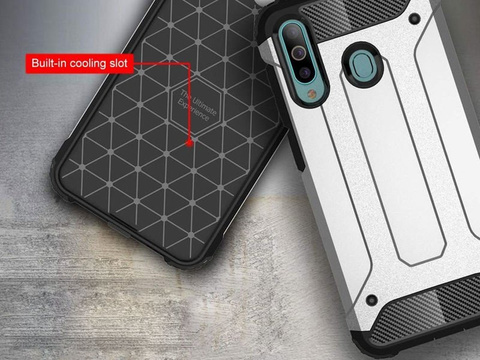 Alogy Hard Armor Hülle für Samsung Galaxy A60 / M40 Silber Alogy Glas