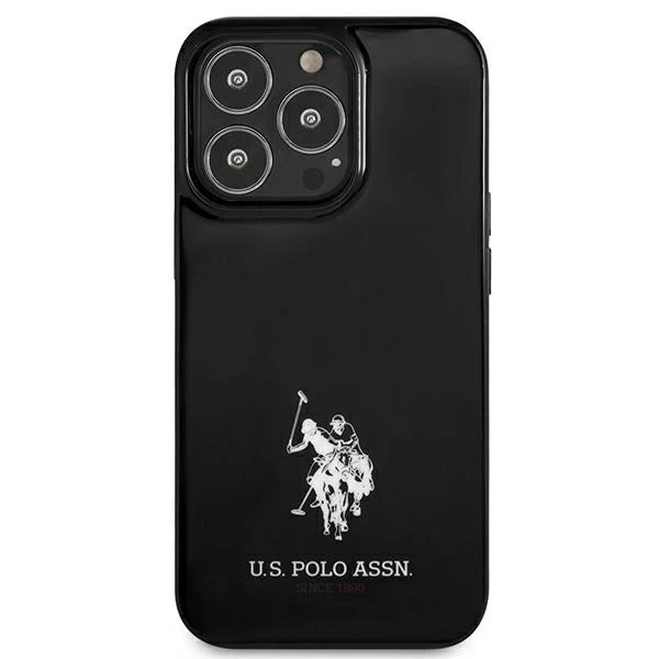 Pouzdro na telefon US Polo Horses Logo iPhone 13 Pro Max 6,7". černá/černá