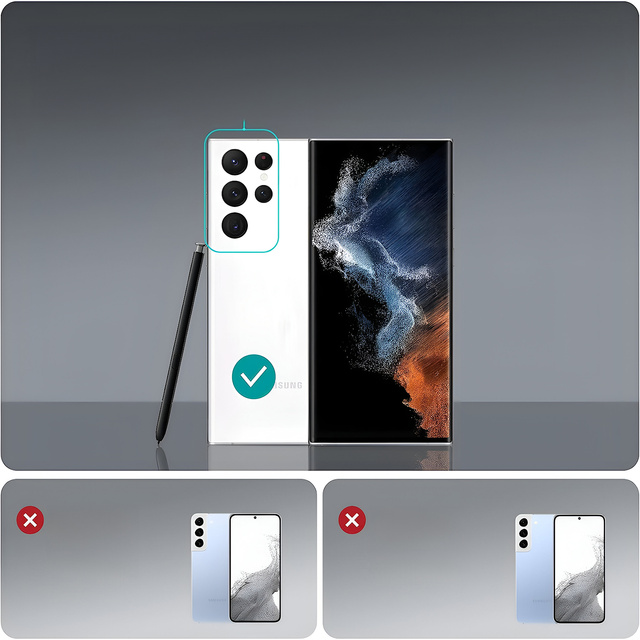 Objektivabdeckung für Samsung Galaxy S22 Ultra 5G – 3mk Lens Protection Pro Schwarz