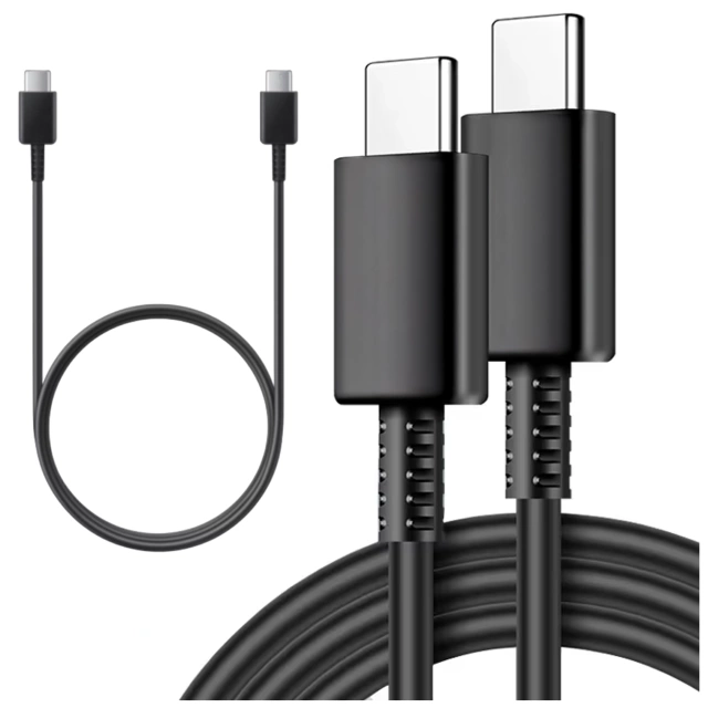 Original Samsung USB-C-auf-USB-C-Kabel EP-DW767 zum Aufladen, 1,8 m, 3 A, 25 W/45 W, Weiß