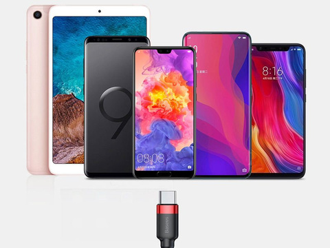 Кабель 50 см Baseus Cafule USB-C 3A червоний чорний