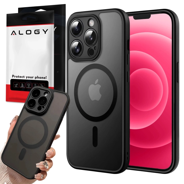 Kryt pre Apple iPhone 13 Pro Alogy MagSafe Hybrid Matte Case Matný kryt s ochranou šošovky čierny