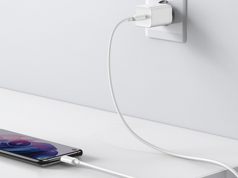 Baseus USB-C PD 25W Wandladekabel für USB-C Weiß