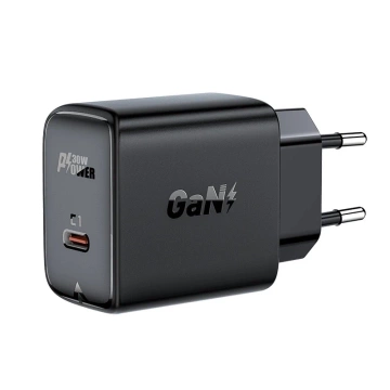 Nabíjačka do siete Acefast GaN 30W USB-C PD QC 3.0, čierna