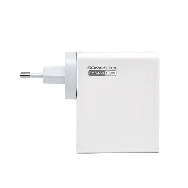 Somostel Power Selivery Q24 130W Gan nástěnná nabíječka 2x USB-C 2x USB QC 3.0 bílá