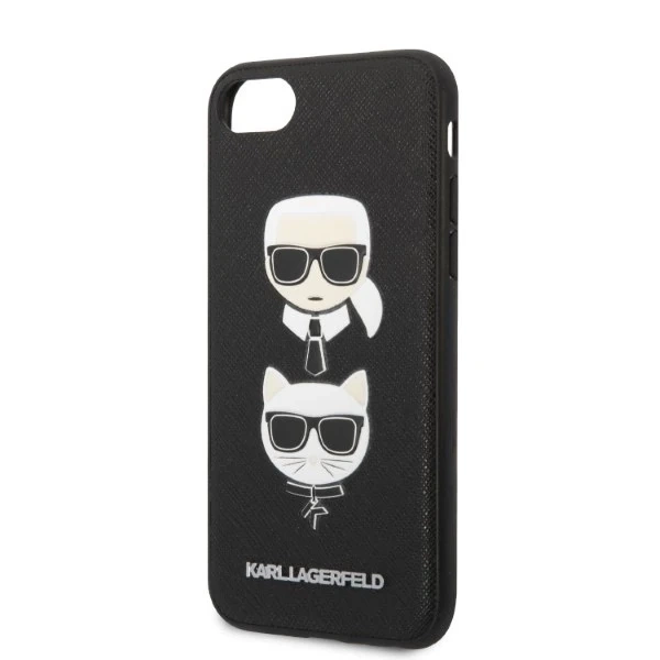 Pevné puzdro Etui Karl Lagerfeld KLHCI8SAKICKCBK na iPhone 7/8 / SE 2020 / SE 2022 Saffiano Karl