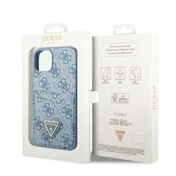 Obal na telefón Guess do iPhone 13 mini 5,4" niebieski/modrý pevný obal 4G slot na karty s logom trojuholníka