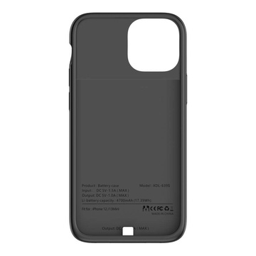 Etui powerbanka PowerCase 4700mAh pro Apple iPhone 12 Mini / 13 Mini Black