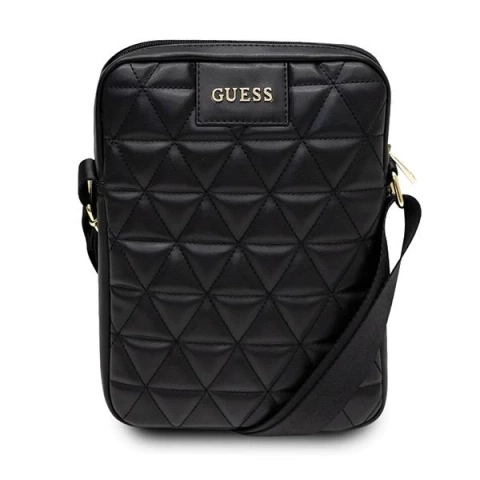 Guess Torba GUTB10QLBK 10" czarna/čierna prešívaná taška na tablet