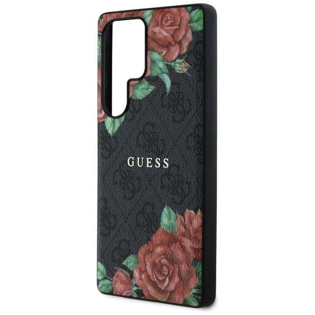 Etui Guess 4G Flowers Print MagSafe do Samsung Galaxy S25 Ultra Czarny