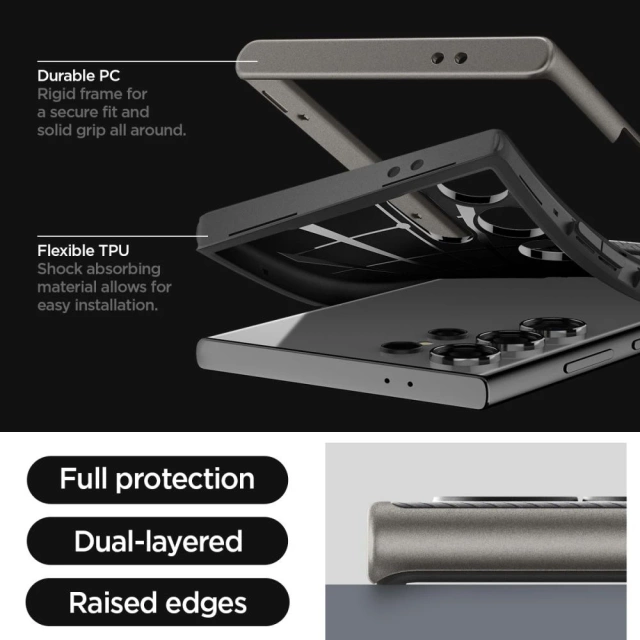 Etui Spigen Neo Hybrid для Samsung Galaxy S24 Ultra Gunmetal