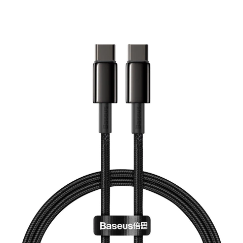 Baseus Tungsten Gold kábel USB-C na USB-C, 100 W, 2 m (čierny)