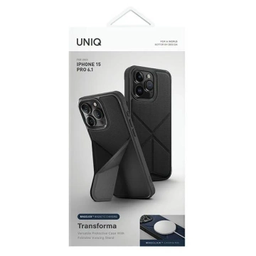 Чохол UNIQ Transforma для iPhone 15 Pro 6.1" Magclick Charging black/ebony black