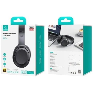 Słuchawki Bluetooth 5.3 USAMS Yun Series Nauszne Czarne