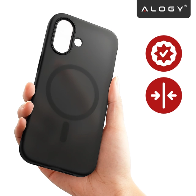Kryt pre Apple iPhone 16 Pro Max Alogy MagSafe Hybrid Matte Case Matný kryt s ochranou šošovky čierny
