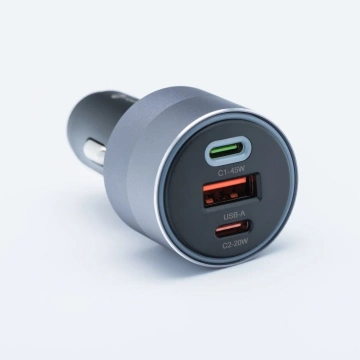 Forcell Car Charger 65W 2xUSB-C USB-A Fast Charging