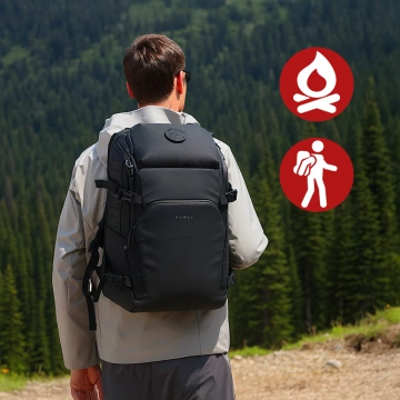 Водонепроникний рюкзак Bange для ноутбука 15.6", city traveler, 45х30х16 см, для роботи, літака, чоловічий, жіночий, з USB портом Чорний