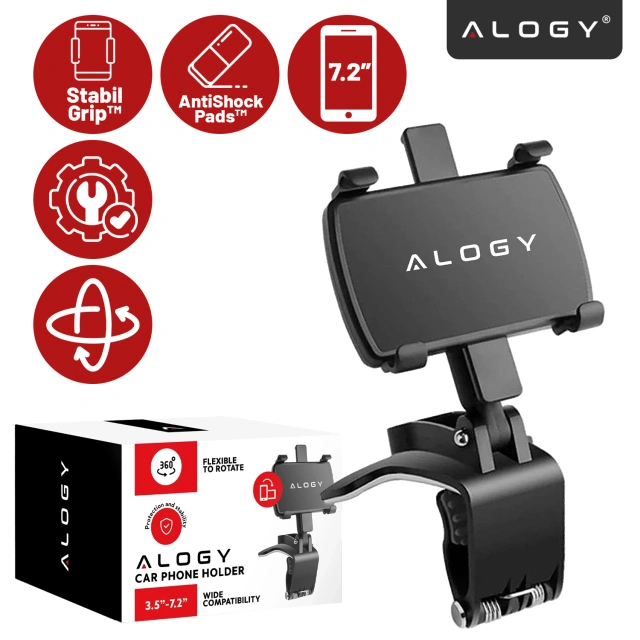 Alogy držák do auta na telefon max 7,2 palce pro černé zrcátko v kokpitu