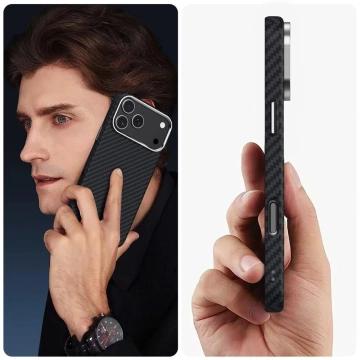 Etui do iPhone 17 Pro Tech-Protect Ion Carbon MagSafe Czarno-Srebrne