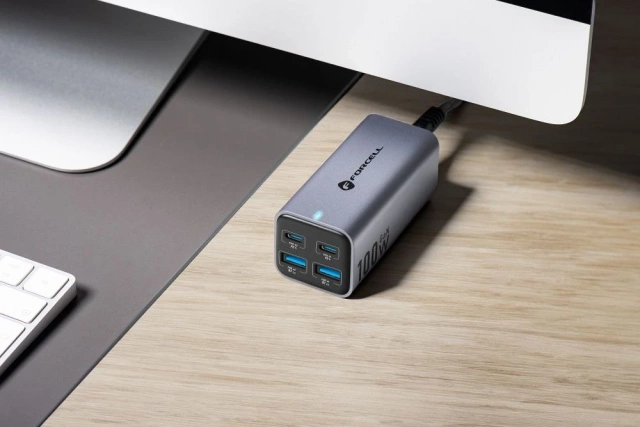 Зарядний пристрій Forcell GaN III для робочого столу 100 Вт 2xUSB-C 2xUSB-A PD QC SFC