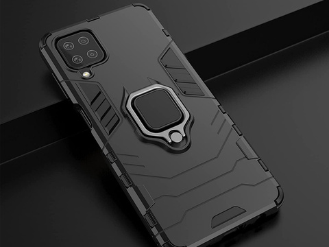 Etui Alogy Stand Ring Armor für Samsung Galaxy A12 2020/2021/ A12 5G/ M12 schwarz