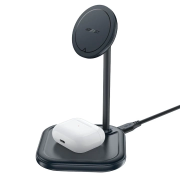Бездротовий зарядний пристрій Acefast 15 Вт Qi для iPhone (з MagSafe) і Apple AirPods Stand Stand Magnetic Holder Grey (E6 Gray)