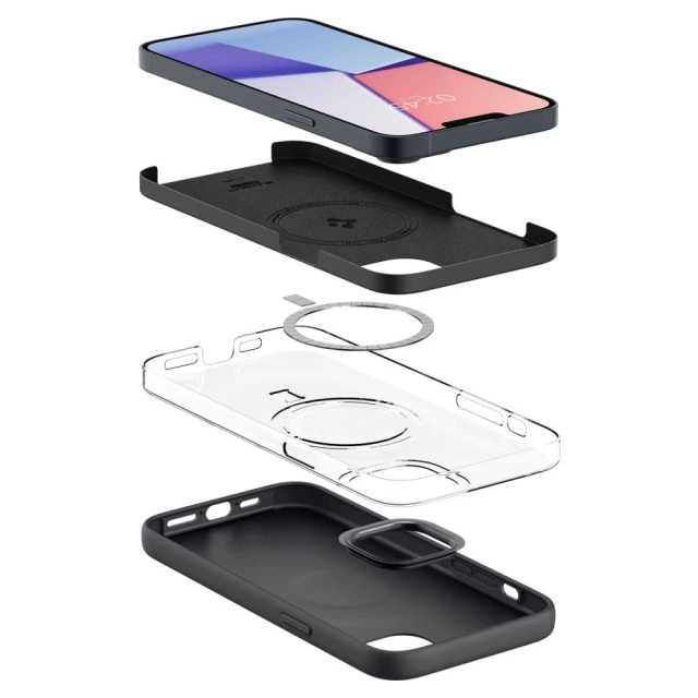 Etui Spigen Silicone Fit Mag MagSafe pro Apple iPhone 14 Plus Black