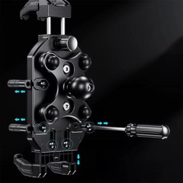 Držák na motorku KEWIG M11B pro telefon s QC 3.0 15W Qi nabíječkou černý