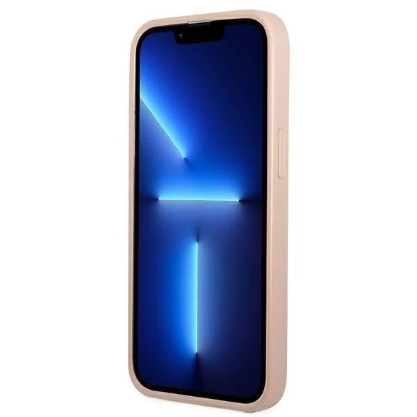 Etui Guess GUHCP13MPSATPP для Apple iPhone 13 6,1" różowy/рожевий твердий чохол SaffianoTriangle Logo CardSlot