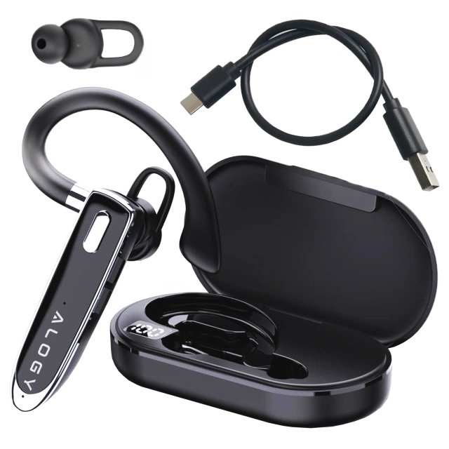 Kabelloses Headset für Bluetooth 4.0-Anrufe, Auto-Headset mit Display V8 Schwarz
