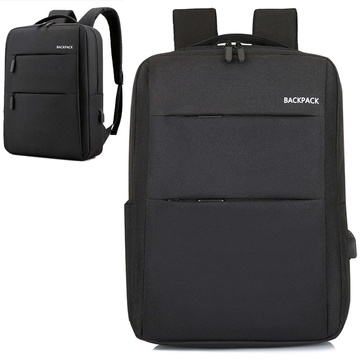 Backpack laptop bag 15.6" large waterproof with USB port Unisex 44x34x13cm for plane Alogy Backpack Black