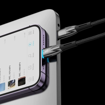 Baseus Glimmer Series fast charging cable USB-C - Lightning 480Mb/s PD 20W 2m black