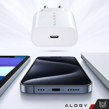 Rychlá 30W USB-C nástěnná nabíječka USB typ C GaN PD pro iPhone Alogy kostka Bílá